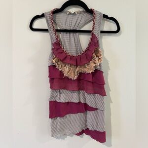 Lulumari Gray and Pink Layered Tank Top